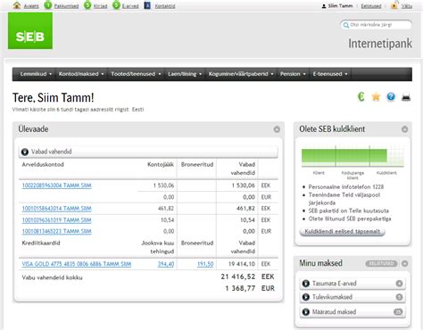 seb bank internet service.